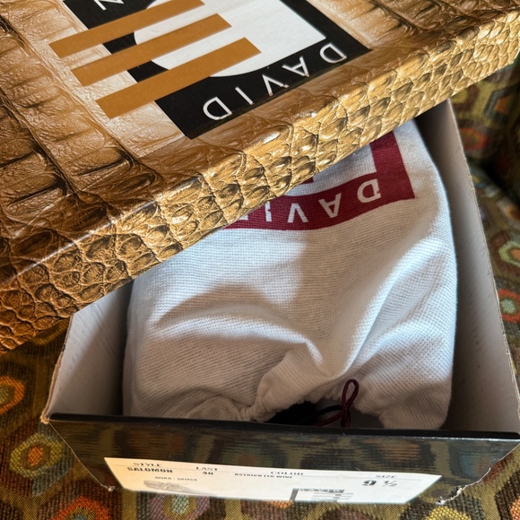 David Eden ostrich leg wine "SALOMON" men's 9.5 + Box, bag, trees - Picture 15 of 15
